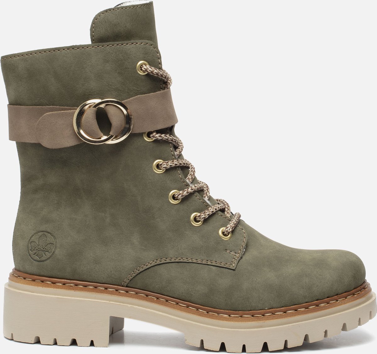 Rieker Veterboots Groen Synthetisch 172246 Dames Maat 38 bol