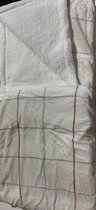 leuke warme fleece plaid Fine Stripe ivoor 150 x 200 met extra schaap zijde