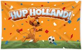 Vlag Loeki de Leeuw - WK voetbal 2022 - Nederlands elftal - Hup Holland! - 90 x 150 cm - Polyester - oranje