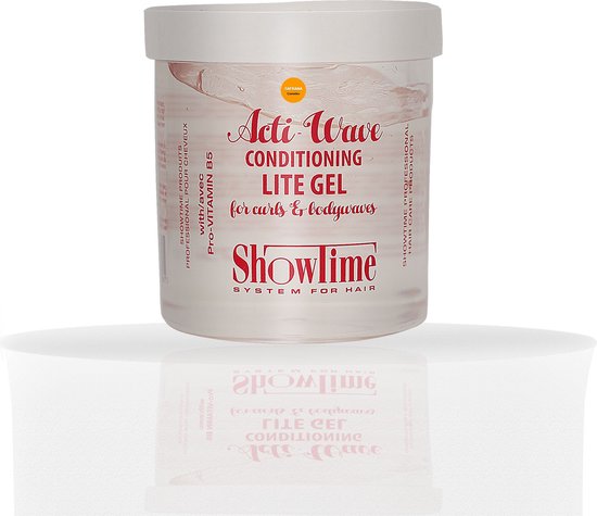 Showtime Acti-Wave Conditioning Lite Gel voor krullen en bodywaves. Rode en witte verpakking.