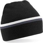 Beechfield 'Teamwear Beanie' Zwart/Grijs/Wit