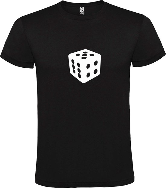 Zwart T-Shirt met “ Dobbelsteen “ afbeelding