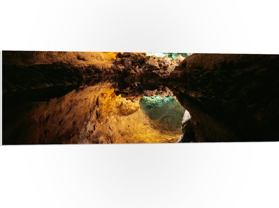 WallClassics - PVC Schuimplaat- Mooie Grot - Cueva de los Verdes - 120x40 cm Foto op PVC Schuimplaat