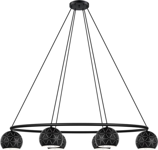 EGLO CANTALLOPS Hanglamp - 6 lichts - E14 - 115 cm - Zwart;Wit
