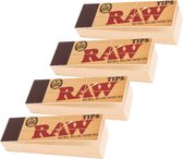 RAW Classic Filter Tips voor lange vloei - vloeipapier - rolling papers (smoking) - 4 stuks