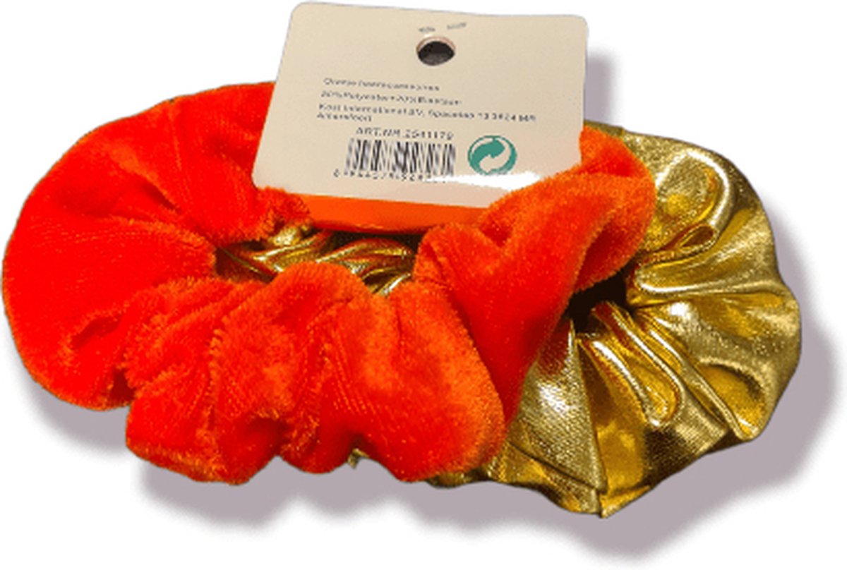 Scrunchie Oranje & Goud