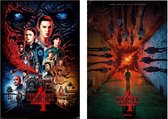 Stranger Things poster - set van 2 posters - Netflix - seizoen 4 - Mike - Eleven - Dustin - 61 x 91.5cm.