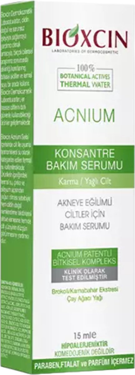 Bioxcin-Acnium geconcentreerd verzorgingsserum 15 ml (Vette en acnegevoelige huid) - Herbal - Bio - Herbal - bioxcin - bioxsine - acne Serum