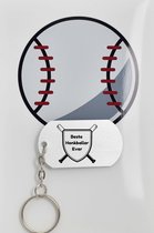 honkbal sleutelhanger inclusief kaart - sport cadeau - sporten - Leuk kado voor je sporter om te geven - 2.9 x 5.4CM