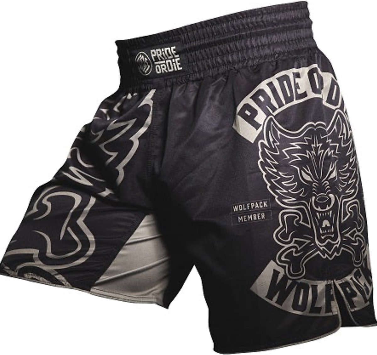 PRiDE or DiE Fight Short Wolfpack Vechtsportbroek Zwart - XL - Jeans Maat 36