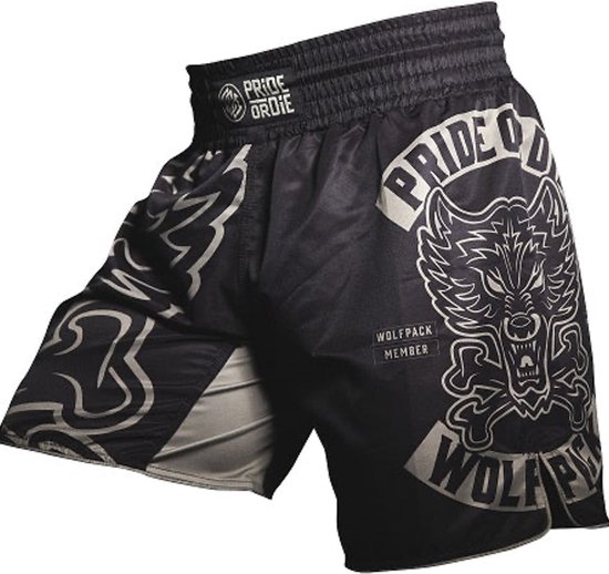 PRiDE or DiE Fight Short Wolfpack Vechtsportbroek Zwart XL - Jeans Maat 36