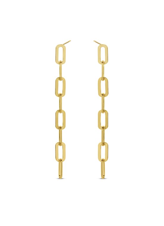 Casa Jewelry Oorhangers Paperclip - Goud Verguld