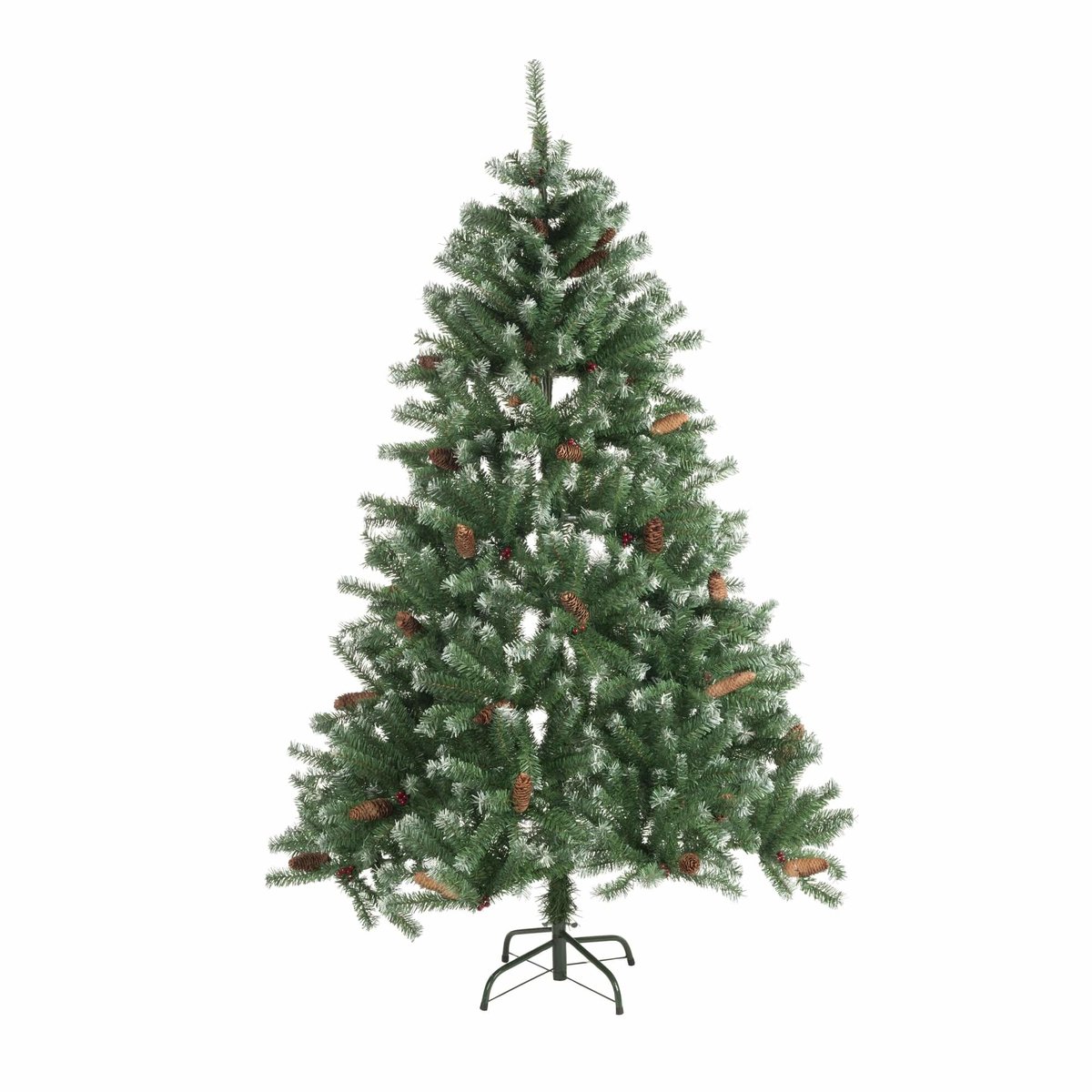 Bol.com Christmas Gifts Kunstkerstboom 210 CM - Kerstboom met Sneeuw, Dennenappels en Besjes - Kunstboom aanbieding