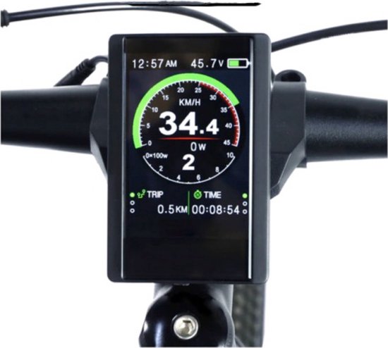 Zilimontt Elektrische Fiets Snelheidsmeter | LCD Display | 24-60V Compatibel | Waterdicht | Zwart
