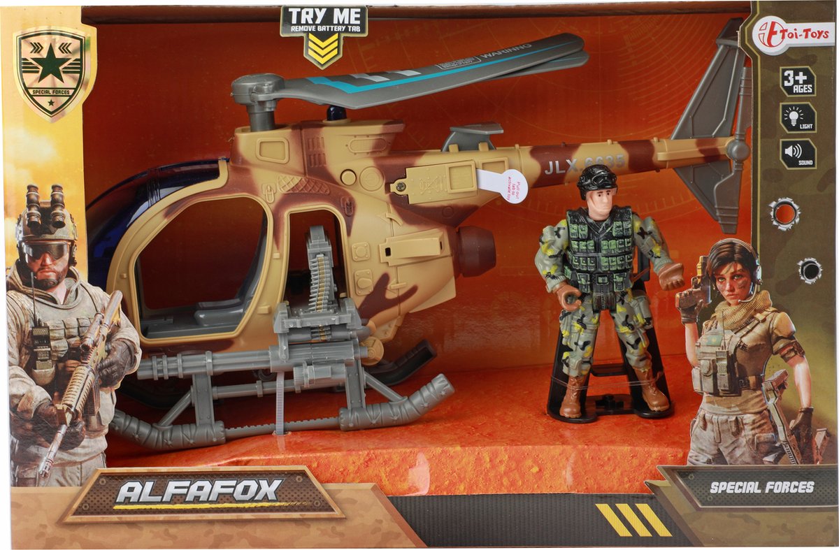 Toi Toys Alfafox Ensemble de jeu militaire avec accessoires