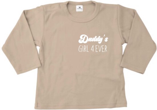 Vaderdag cadeau shirt baby dreumes-daddy's girl-roze-wit-Maat