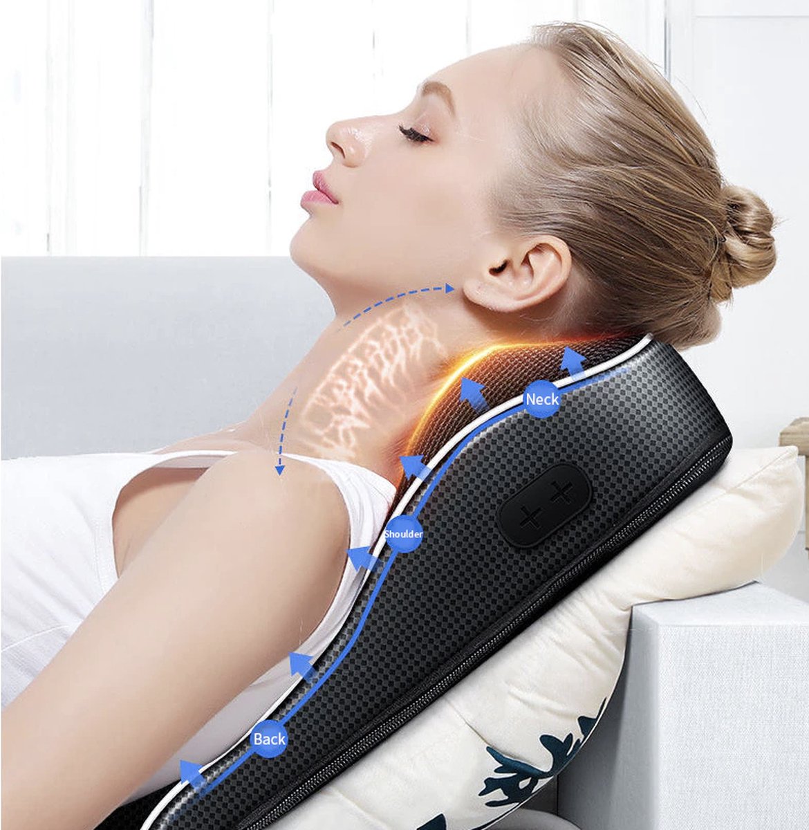 Support lombaire automatique 8 modes de siège de massage électrique de  siège de voiture de dos coussin de masseur de cou