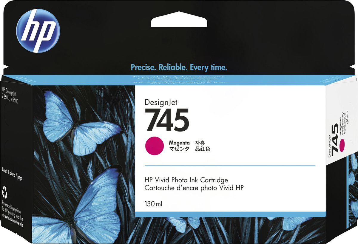 HP 745 - Inktcartridge / Magenta (F9J95A)