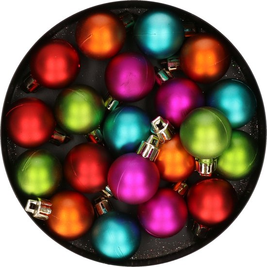 Kunststof kerstballen 20x stuks gekleurd 3 cm