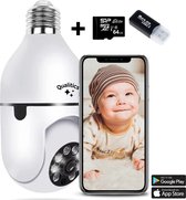 AdultCare Draadloze Babyfoon met Camera en App – met Microfoon en Tweeweg Audio – Baby Monitor In e27 Lamp – Huisdier Camera – 360 graden