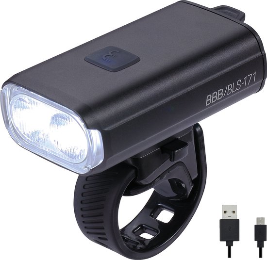 BBB Cycling StrikeDuo 1200 Koplamp Fiets - Fietsverlichting USB Oplaadbaar Voorlicht - Racefiets Verlichting - 1200 Lumen - Waterdicht - Lange Accuduur - BLS-171