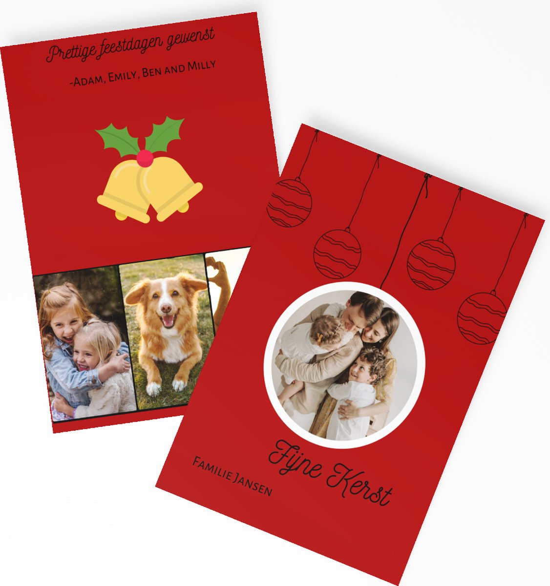 Gepersonaliseerde Kerstkaarten Met Foto's 10 stuks Incl Enveloppen
