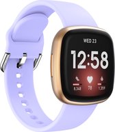 By Qubix geschikt voor Fitbit Versa 3 - Fitbit Versa 4 - Fitbit Sense 1 - Fitbit Sense 2 - Siliconen bandje - Lila Smartwatchbandje bandje Armband Polsband Strap Band Watchband