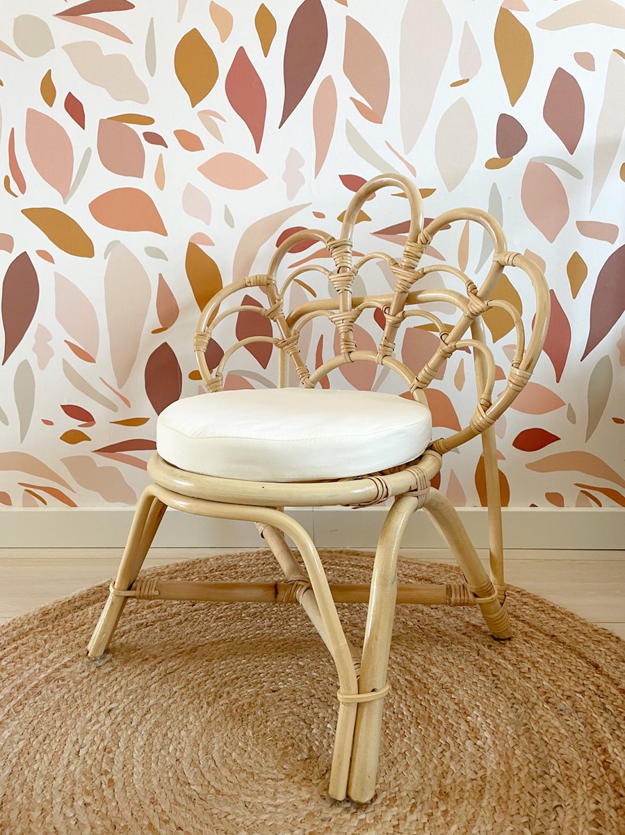 Casa Krullenbol - rotan stoel lotus inclusief zitkussen - kinderstoel - kinderzetel |