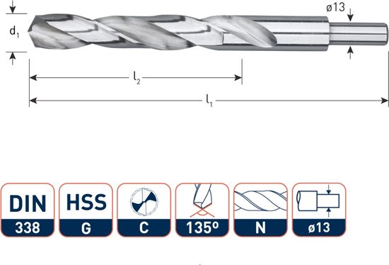 Ks Tools HSS TiN Spiraalboor 15,5mm, 1er Pack - 7883304155 | Boor-: 15.5 mm