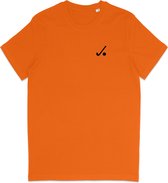 T Shirt Heren - Hockey Logo Print - Korte Mouw - Oranje - Maat S