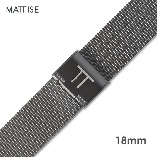 MATTISE Argent Bracelet de montre en acier tissé interchangeable unisexe - Taille de fixation de 18 mm - Bracelet de montre en argent Bracelets de montres - Bracelet de montre de 18 mm