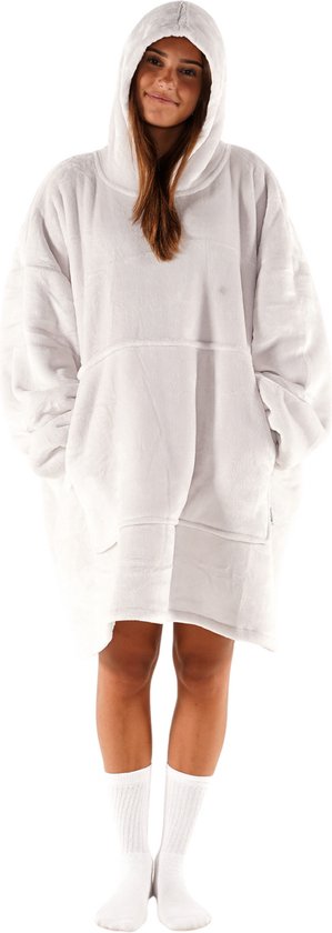 Couverture à capuche surdimensionnée Noony Smoke - plaids avec manches - couverture polaire avec manches - intérieur ultra doux - couverture à capuche - snuggie - taille unique