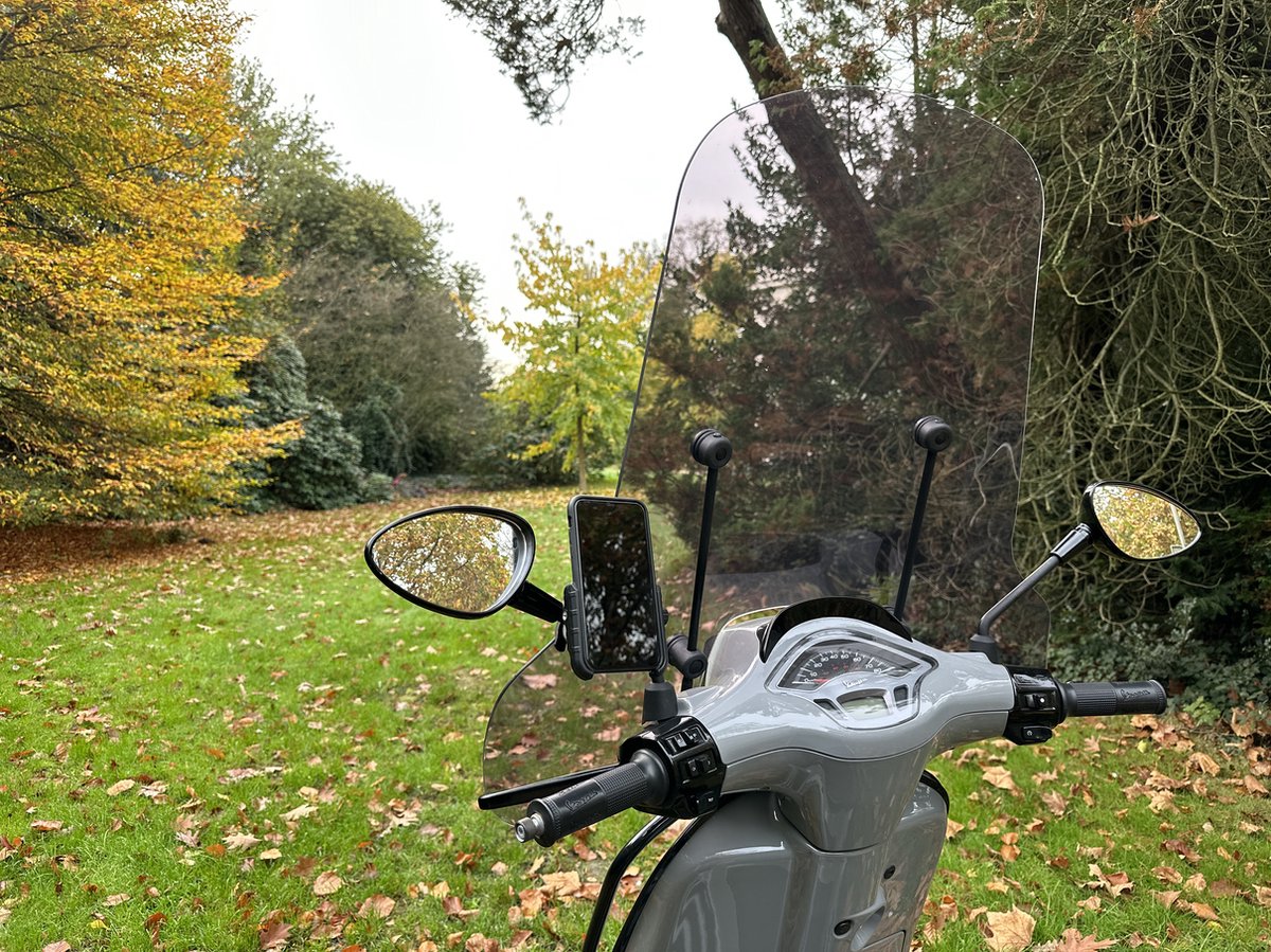 Telefoonhouder voor Scooter - Fiets - Motor - MANOS LIBRES - MODEL M - Spiegel Bevestiging - Universeel - Zwart - Piaggio - Vespa - Zip – foto 3
