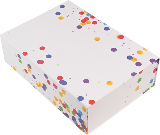 Confetti kraft magneetdoos Wit - 35x25x10cm - 25 stuks