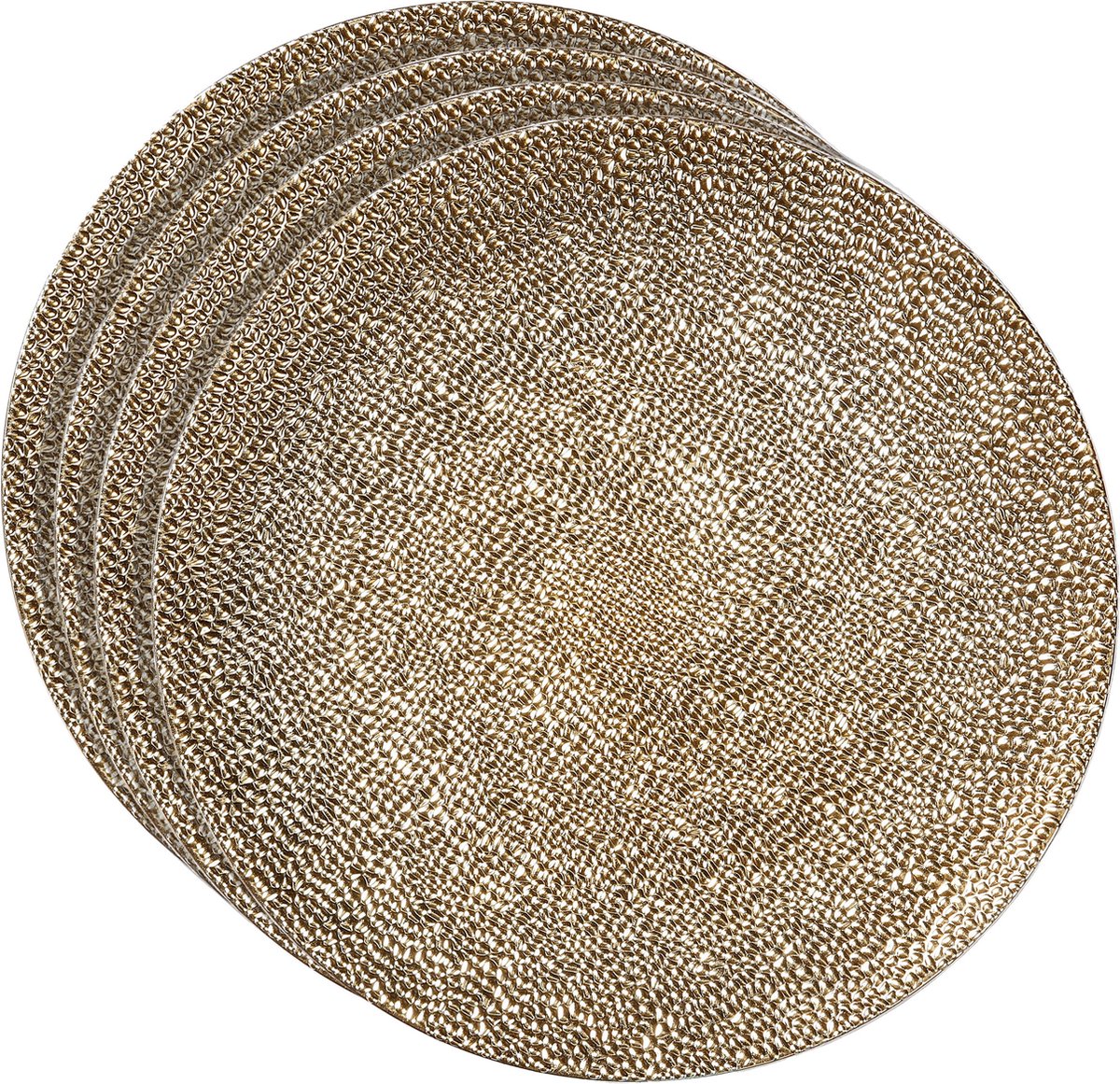 Inge Christmas kaarsbord - 4x stuks - goud - kunststof - 33 cm - onderbord - kaarsen plateau - kerstdecoratie