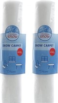 2x stuks sneeuwdeken/sneeuwtapijt op rol 240 x 90 x 0,2 cm - rechthoekig - sneeuwkleedjes - Kerstversiering/sneeuwversiering