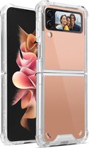 Spiegel hoesje rosegoud geschikt voor Samsung Galaxy Z Flip 4 hoesje - Mirror Case hoesje geschikt voor Samsung Flip 4 / Galaxy Flip 4 hoesje - Rosegold mirror case