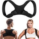 MJ Sports Premium Rug Houding Corrector - Rugbraces - Rughouder Correctie - Verstelbaar - Maat S - Unisex - Zwart