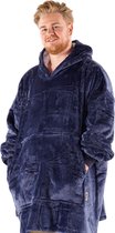 Noony Navy oversized hoodie deken - plaids met mouwen - fleece deken met mouwen - ultrazachte binnenkant - hoodie blanket - - one size fits all - oodie