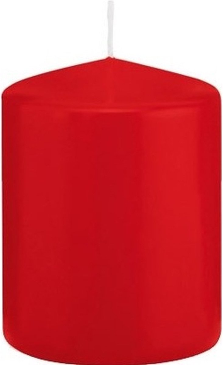 Trend Candles Cilinderkaars/stompkaars - rood - 6 x 8 cm - 29 branduren - met brandvertragende folie