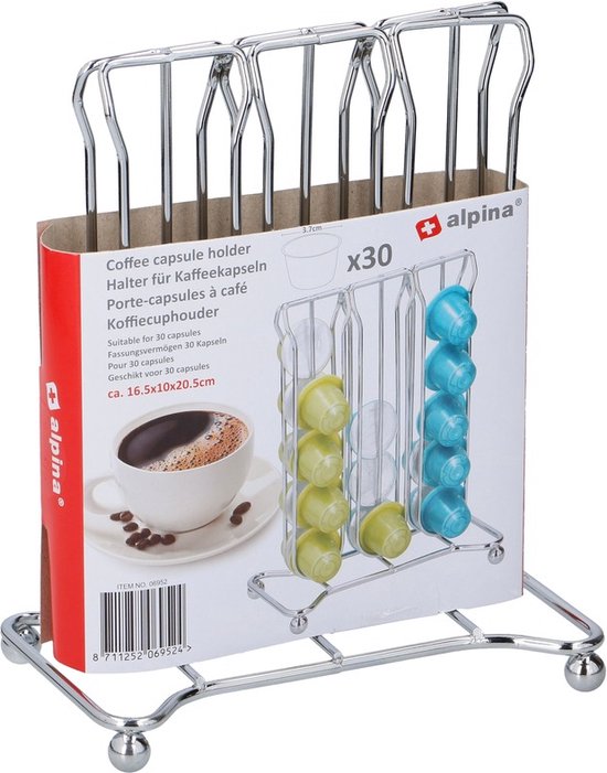 SoBuy FRG179-WN Capsulehouder Voor Koffie | Koffiecapsule Houder Bamboe Theezakjes Koffiezetapparaat Lade Ladekast