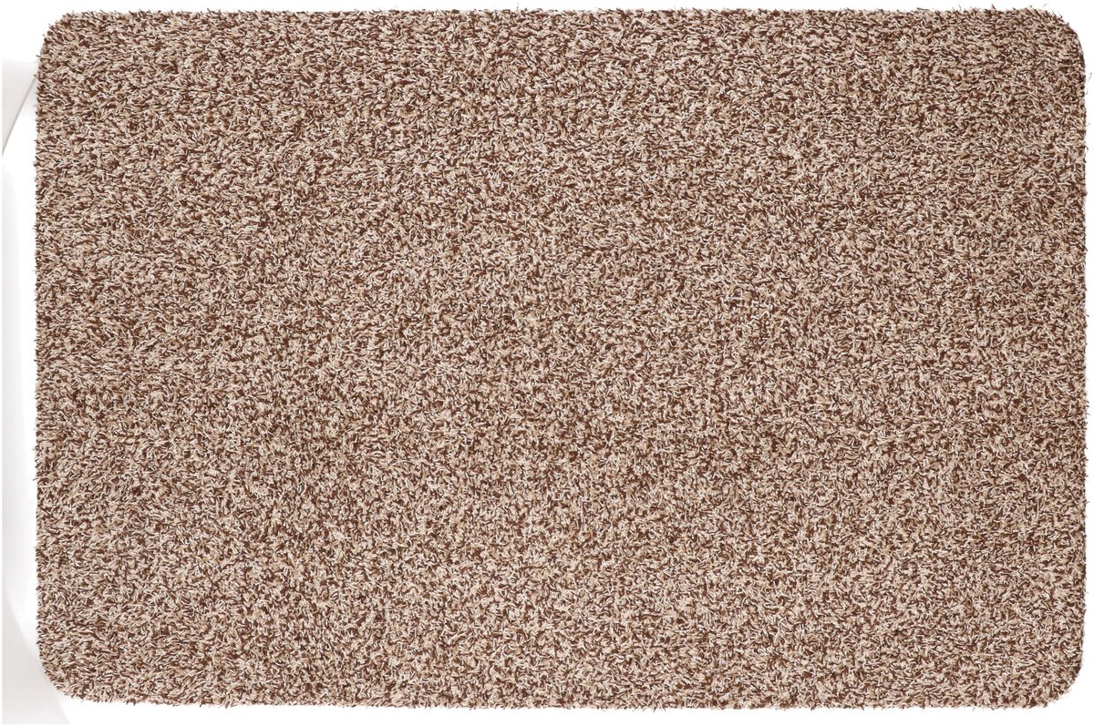 Anti slip deurmat/schoonloopmat pvc beige 60 x 40 cm voor binnen - Droogloopmatten - Extra absorberend