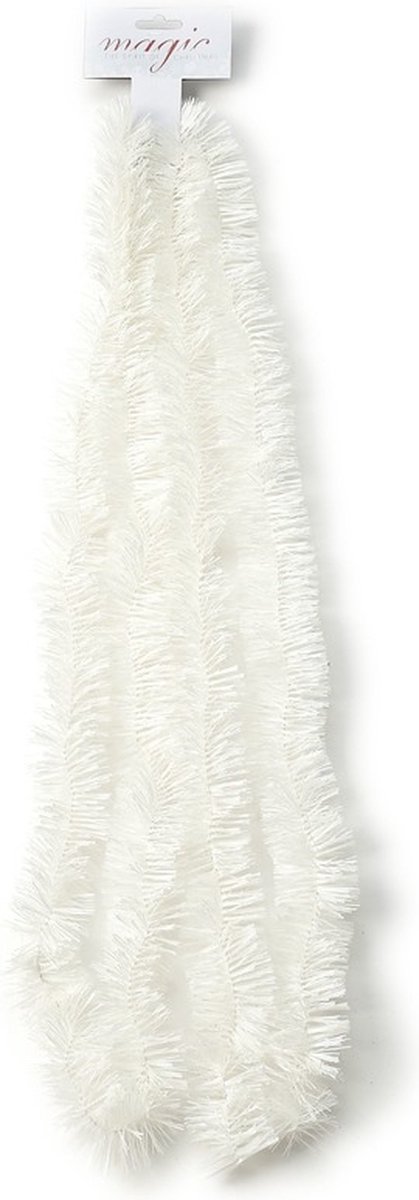 Inge Christmas Goods Kerstslinger-guirlande - wit - glanzende lametta - 270 cm