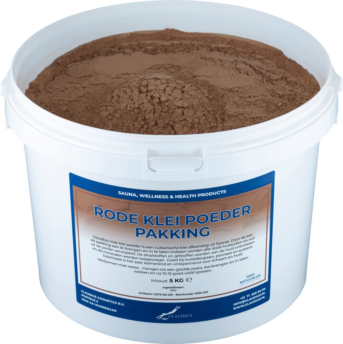 Goedkoopste Rode klei poeder pakking 5 kg - 100 natuurlijk - voor klei masker en lichaamspakking