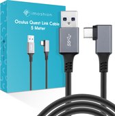 iMoshion Geschikt voor Oculus Quest 1, 2 en Meta Quest 3 Link kabel 5 Meter - Supersnelle data overdracht dankzij USB 3.0 - USB C naar USB A Kabel VR Bril - Zwart