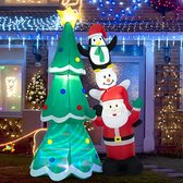 Mara Opblaasbare Kerstboom Kerstman - LED verlichting - Kerstdecoratie - Winterdecoratie - Beer en Pinquin - Zelfopblazend - Binnen Buiten - 266 cm