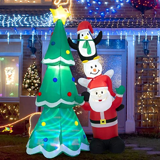 Mara Opblaasbare Kerstboom Kerstman LED verlichting Kerstdecoratie