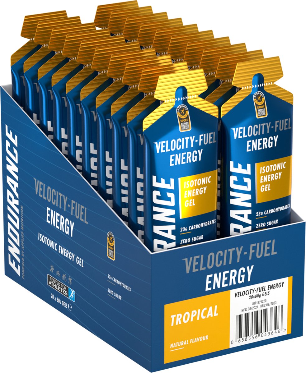 Goedkoopste Applied Nutrition Velocity Fuel Energy - Energiegel - Energygel - Isotone Gels - Tropical - 20 gels (20 x 60 ml