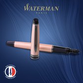 Waterman Expert vulpen | Metallic roségouden lak met rutheniumdetails | Fijne PVD-gecoate roestvrijstalen penpunt | Blauwe inkt | Met geschenkverpakking