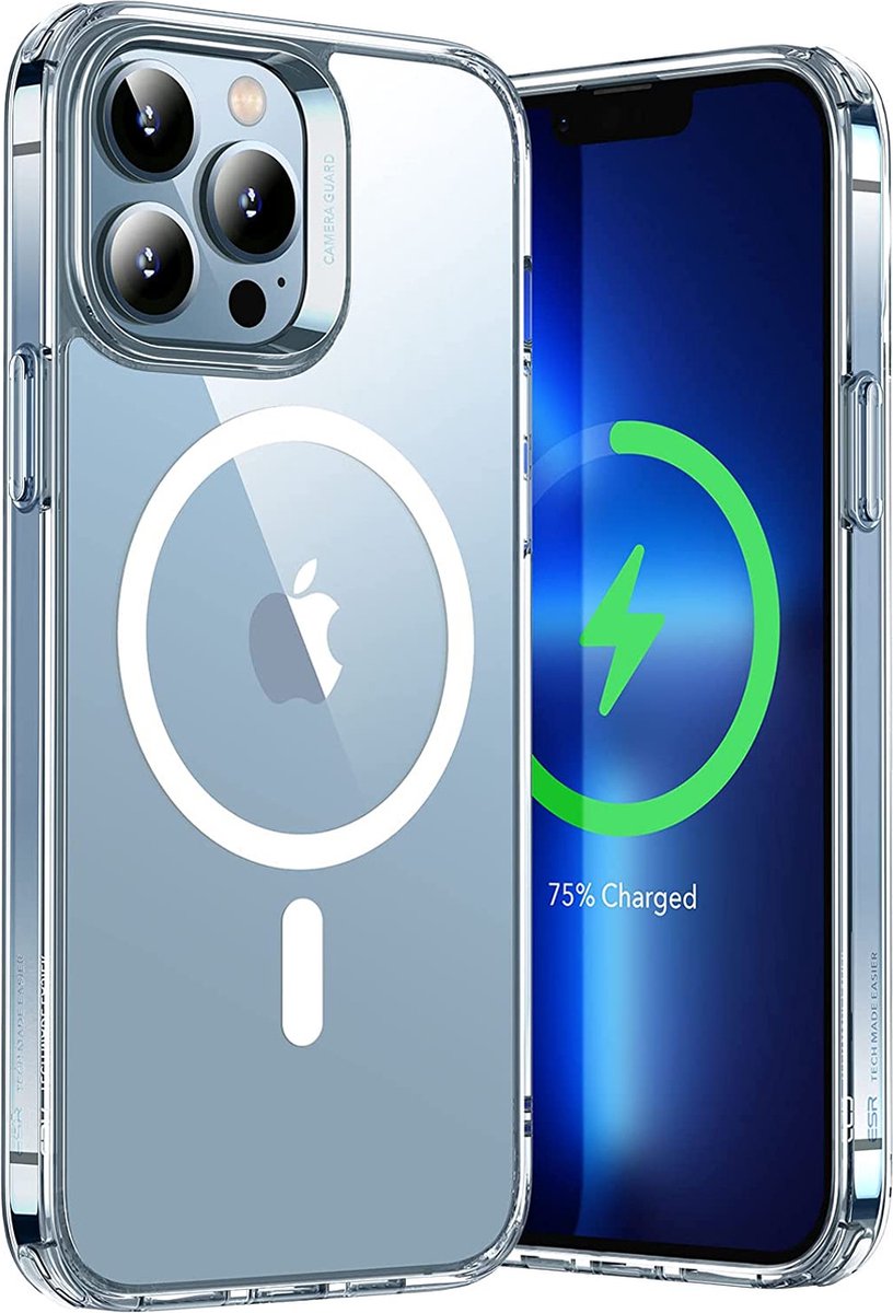Hoesje Geschikt voor iPhone 13 Pro Max hoesje magnetisch backcover- Transparant case - Arara